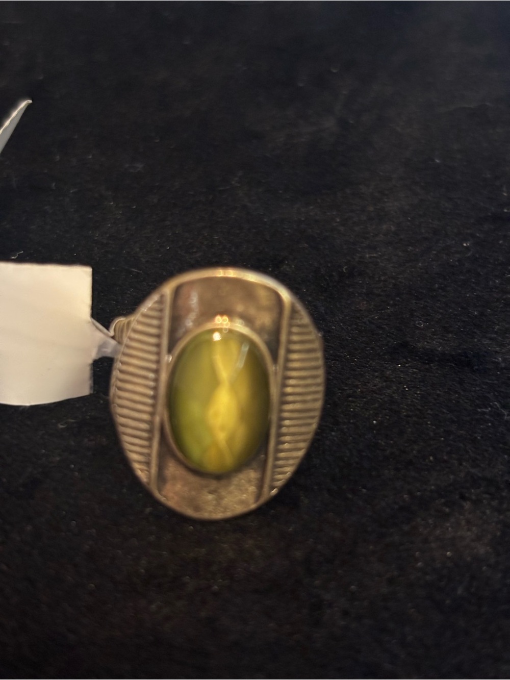 Lucky brand, gold tone green Oval Stone Statement Ring